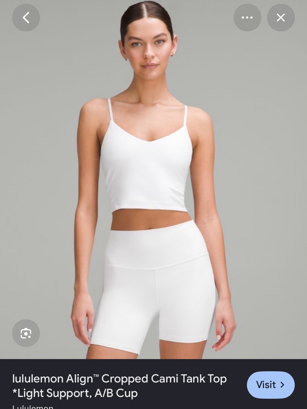 Lululemon Align Cropped Cami Tank Top - White - Size 8 - NWOT